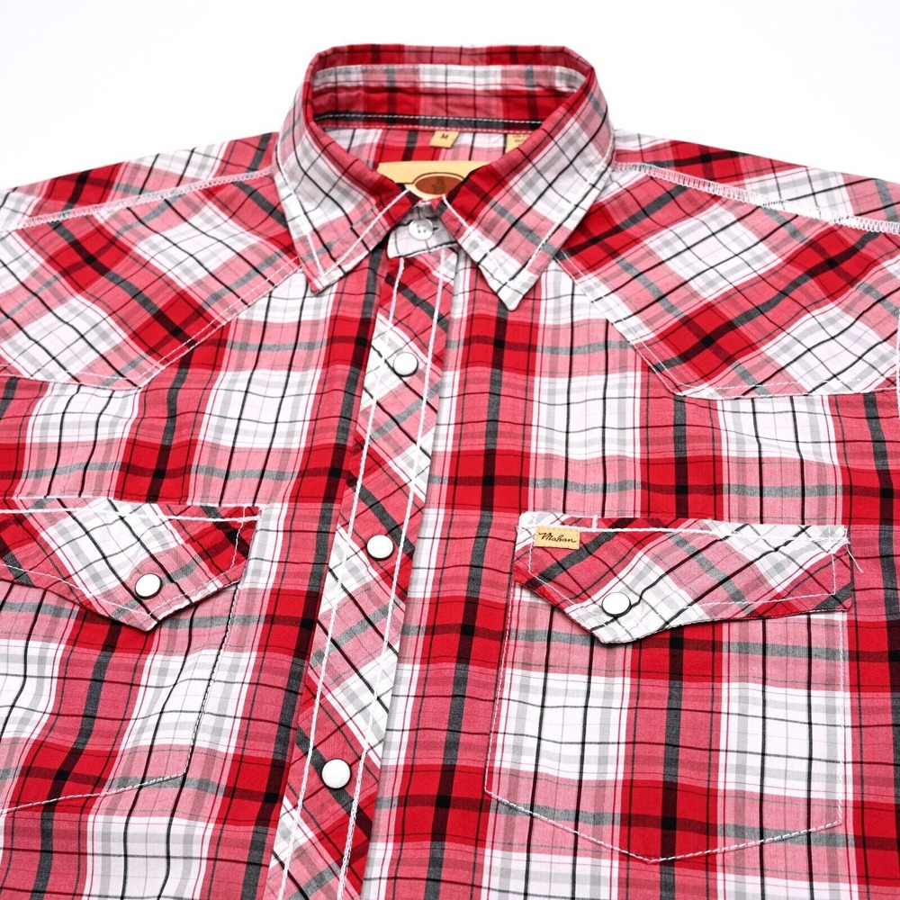 Larry Mahan Shirt Mens Western Pearl Snap Cowboy Collection Rodeo Short Sleeve M